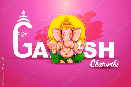 illustration of Lord Ganpati background for Ganesh Chaturthi festival of India