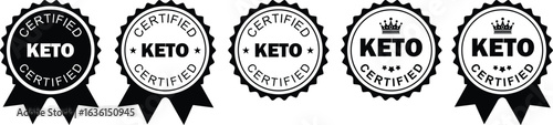 Keto Certified Label Icon – Low Carb Diet Approved Badge Sticker Design