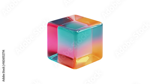Colorful Glass Cube Abstract Art Design