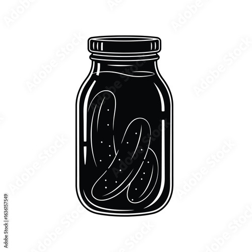Jar of pickles food preserved