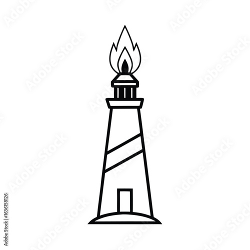 Lighthouse Beacon Shaped Like a Cardinal Flower