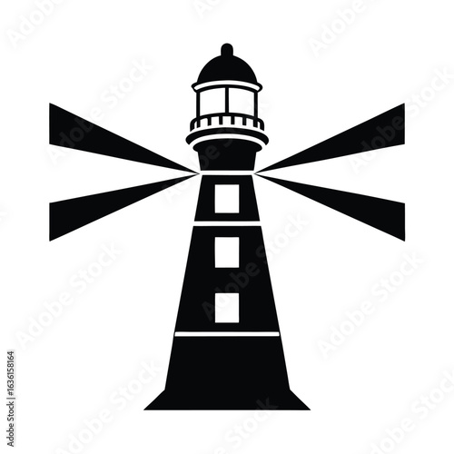 Lighthouse Emitting Four Colored Lights in All Directions