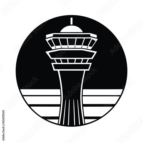 Air Traffic Control Tower at Sunset