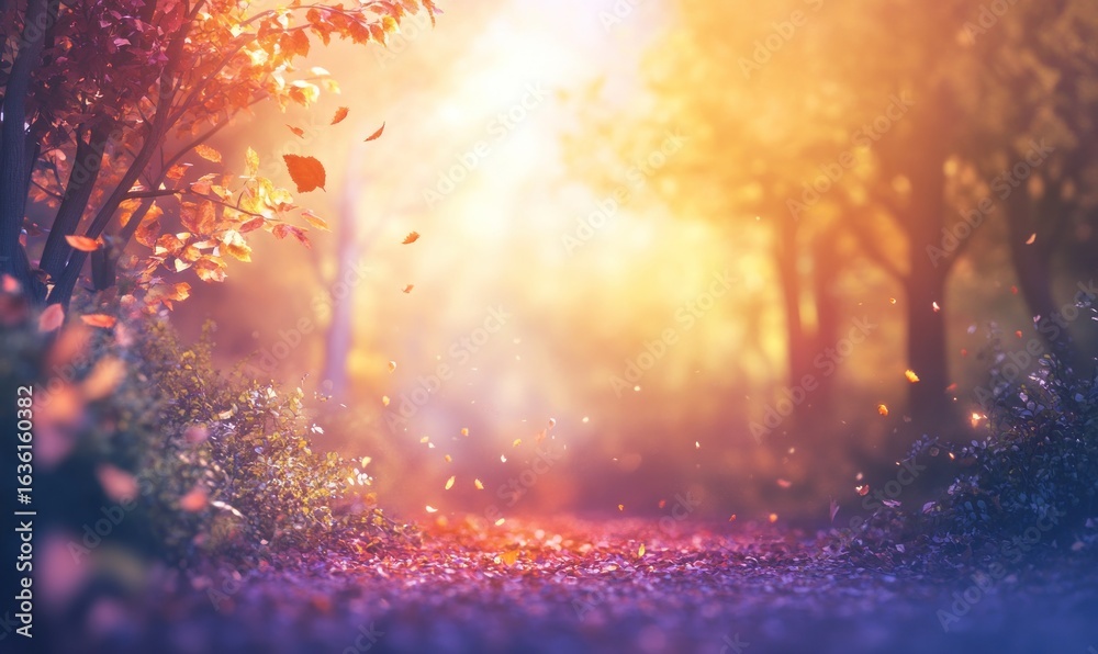 Fototapeta premium Autumnal Enchantment: A Serene Forest Path