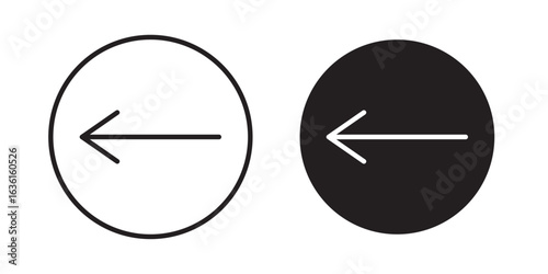 Back icon . Vector illustration with stroke and fill on a white background.