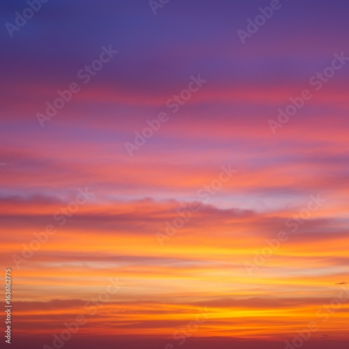 Vibrant Sunset Sky with Orange Pink and Purple Clouds
