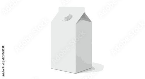 A white gabletop carton stands tall casting a soft shadow