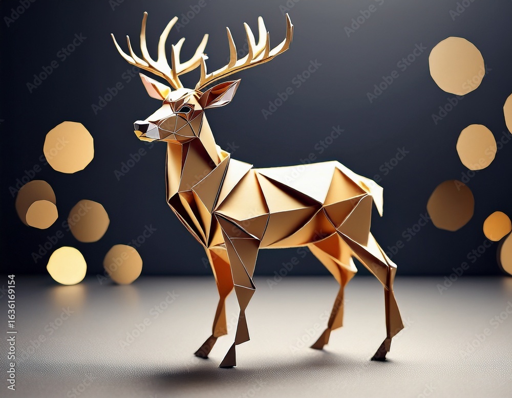 Obraz premium elegant origami reindeer