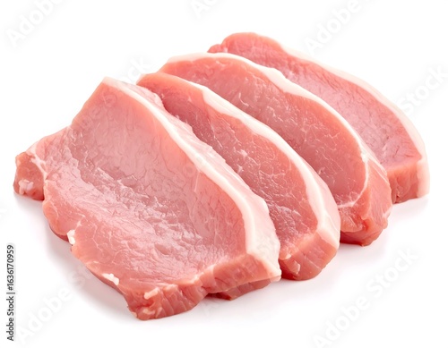 Fresh raw pork loin steaks