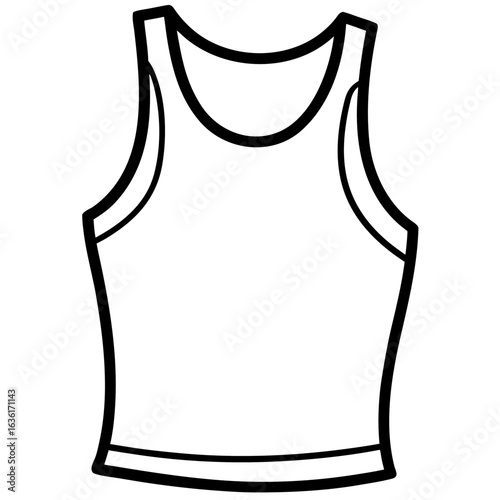Tank Top Minimal Line Art Vector