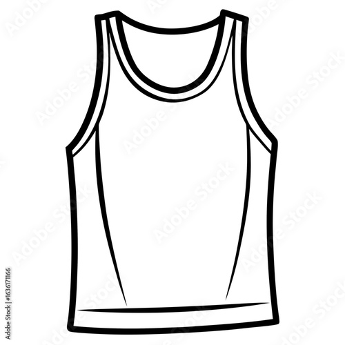 Tank Top Minimal Line Art Vector