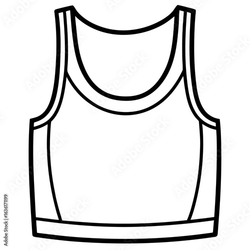 Tank Top Minimal Line Art Vector
