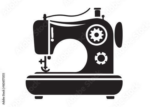 sewing machine logo silhouette vector, sewing machine silhouette vector illustration, vintage sewing machine silhouettes design, tailor sewing machine logo vector silhouette on white background