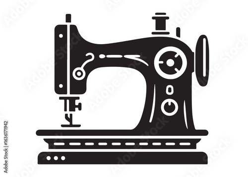 sewing machine logo silhouette vector, sewing machine silhouette vector illustration, vintage sewing machine silhouettes design, tailor sewing machine logo vector silhouette on white background