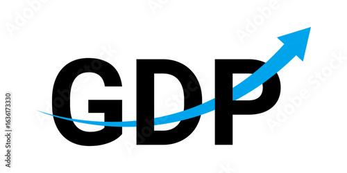 Vector illustration of GDP Growth concept isolated on transparent background