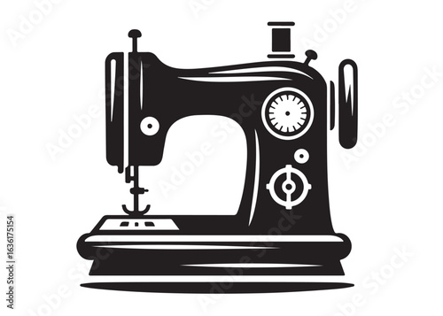 sewing machine logo silhouette vector, sewing machine silhouette vector illustration, vintage sewing machine silhouettes design, tailor sewing machine logo vector silhouette on white background