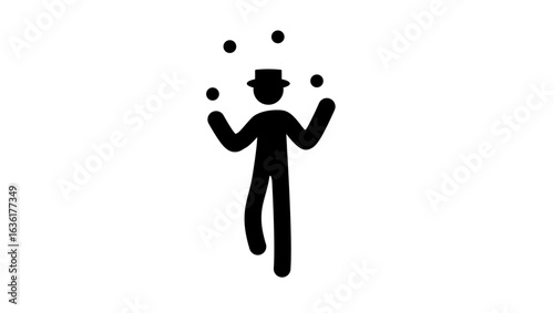 juggler symbol, black isolated silhouette