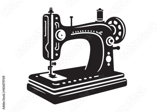 sewing machine logo silhouette vector, sewing machine silhouette vector illustration, vintage sewing machine silhouettes design, tailor sewing machine logo vector silhouette on white background