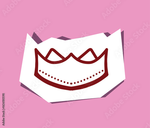 crown illustration on papercut