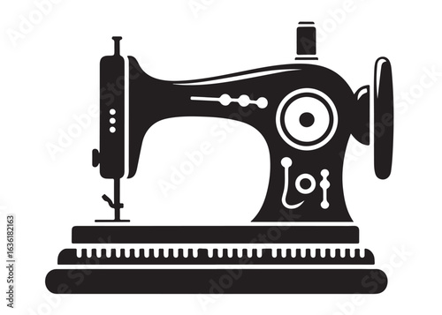 sewing machine logo silhouette vector, sewing machine silhouette vector illustration, vintage sewing machine silhouettes design, tailor sewing machine logo vector silhouette on white background
