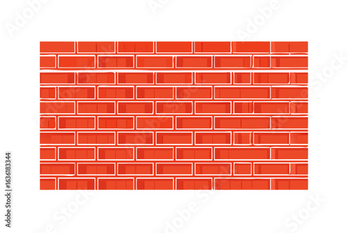 Stylized red brick wall with white grout lines and black outline