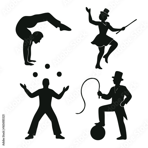Circus Performers Silhouettes