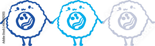 Cute sushi character Japanese cuisine