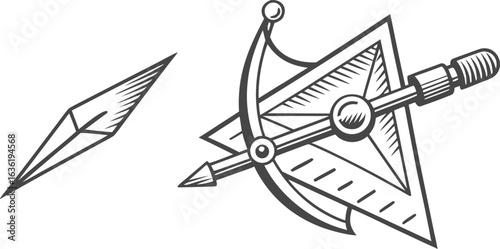 Arrowhead and Bow Component hunting weapon