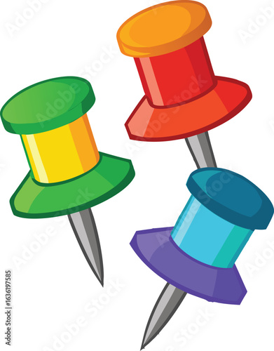 colorful push pins