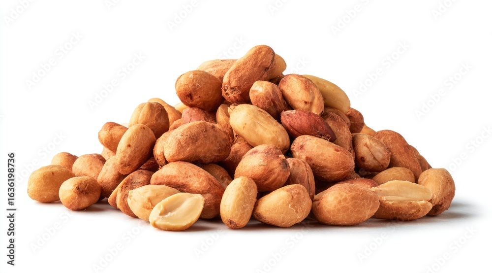 A pile of roasted peanuts A pile of roasted peanuts