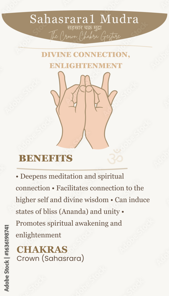 Obraz premium Sahasrara Mudra: Crown Chakra Gesture Guide