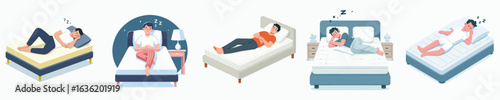 vector of a man sleeping in the bedroom