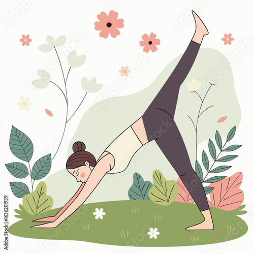 yoga on the grass