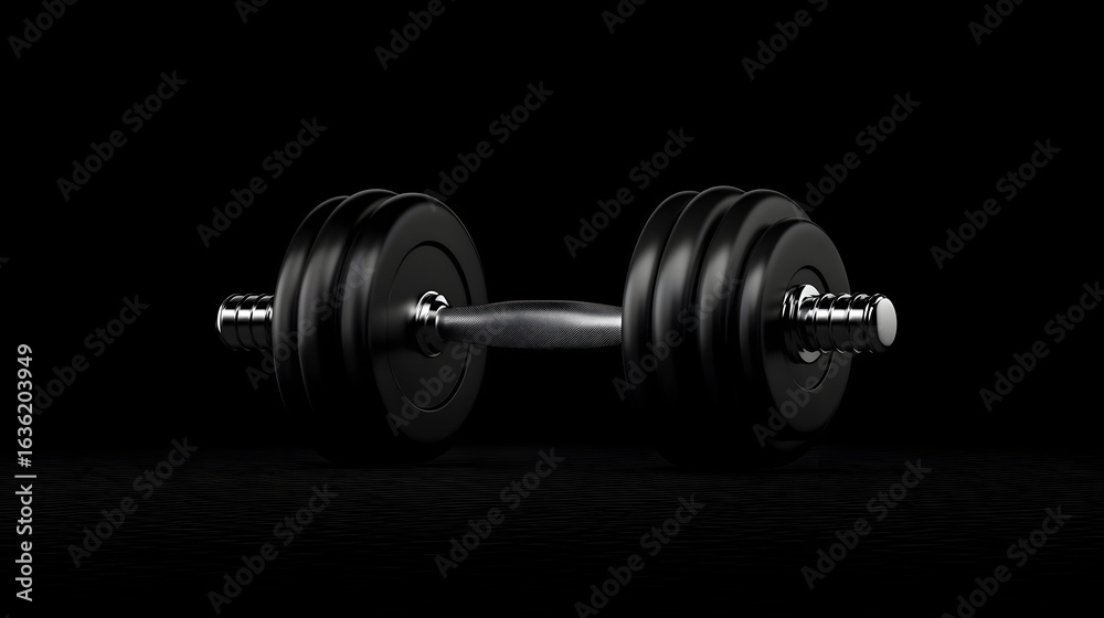 Fototapeta premium Metal dumbbell isolated on transparent background