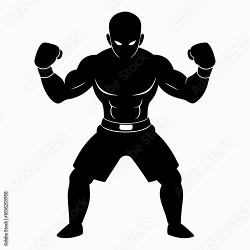 silhouette of a boxer