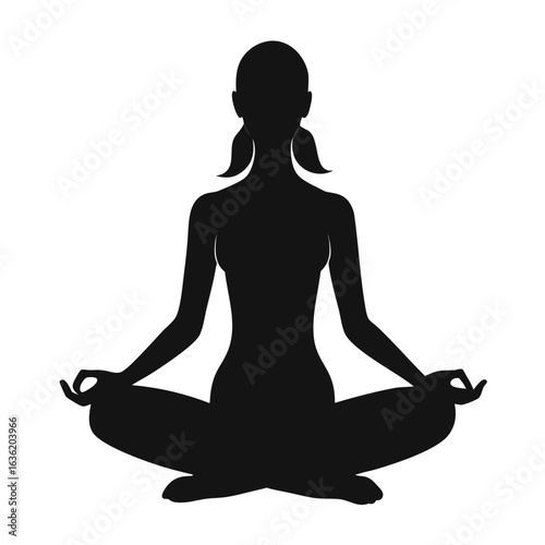 silhouette of yoga woman