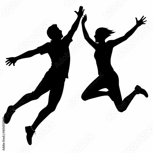 jumping people silhouettes
