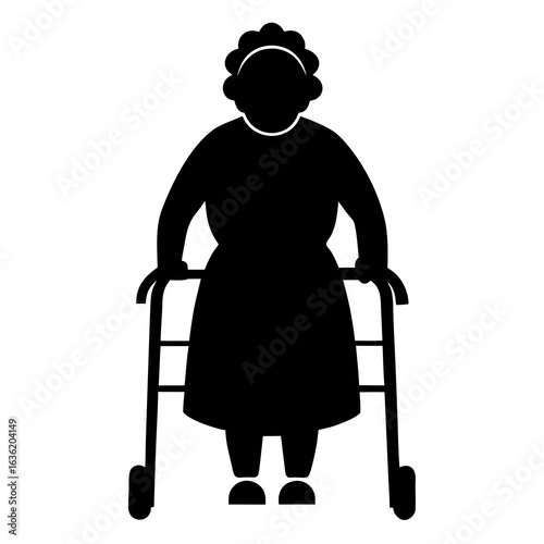 old woman with a cane