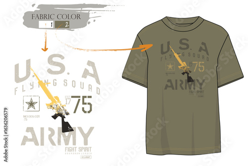 United States Army print, USA Army print T shirt graphics, Military Retro urban style grunge  drawing, Military Green t shirt prints, tees usa army, tees.eps8