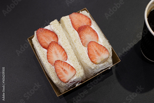 Strawberry Fruit Sandwich or Fruit Sando.