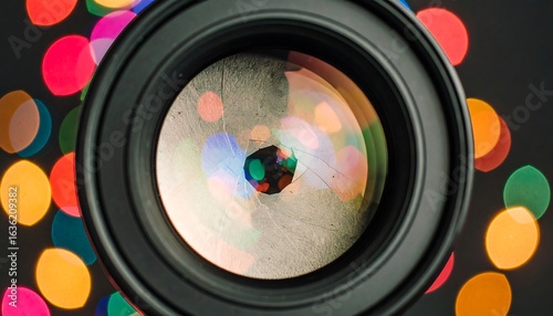 Wallpaper Mural Close-up of a camera lens with colorful bokeh Torontodigital.ca
