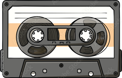Retro Audio Cassette Tape Illustration for Music and Sound Concepts