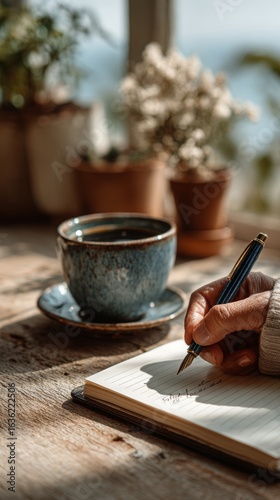 Cozy Journaling Moment with a Beautiful Cup