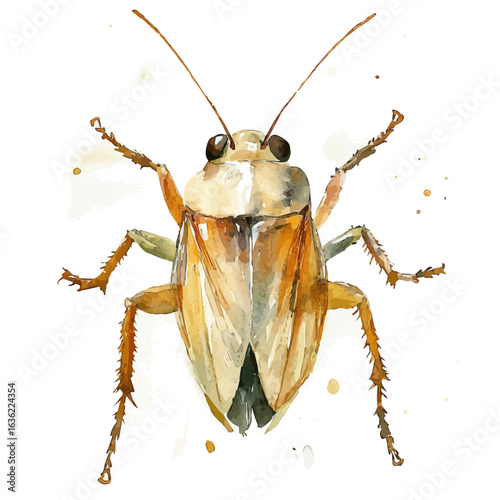 Louse, watercolor illustration vector, isolated on a white background.