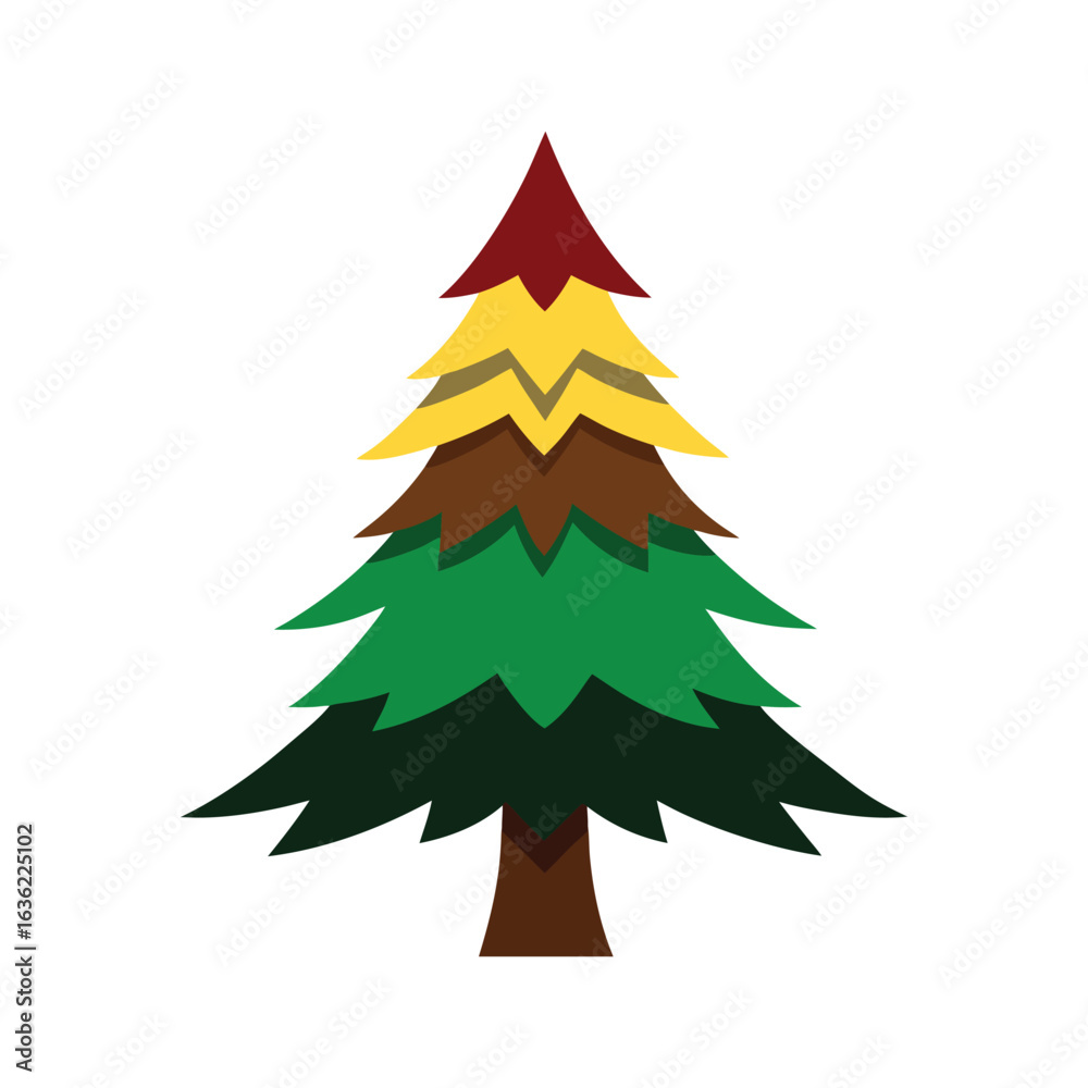 Obraz premium Christmas tree vector illustration