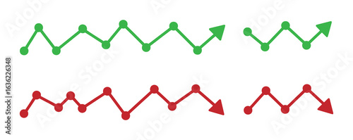 Financial charts showing growth and decline, perfect for business presentations and economic reports