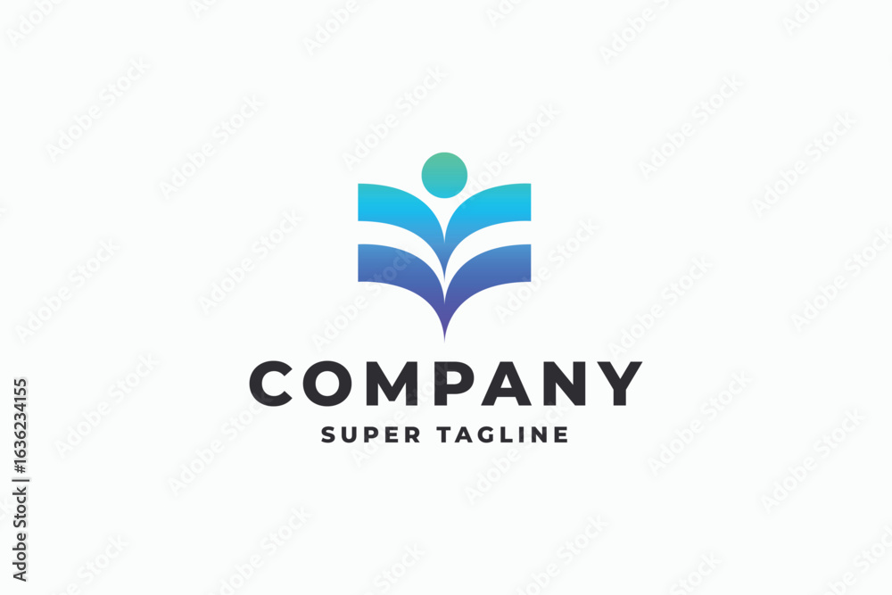 Fototapeta premium Human Education Book Logo 