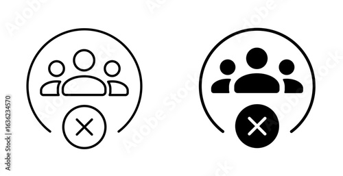 User Group Remove Icon. User Account Block Symbol