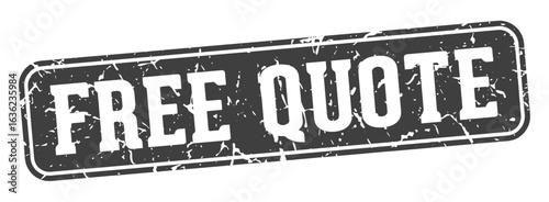 free quote rectangular sign. free quote stamp