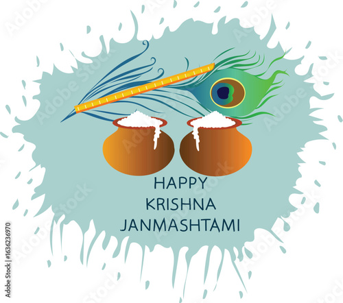 Happy janmashtmi happy janmashtmi illustration design post 